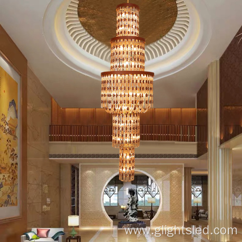 Hotel Villa Glass Led Chandelier Pendant Light